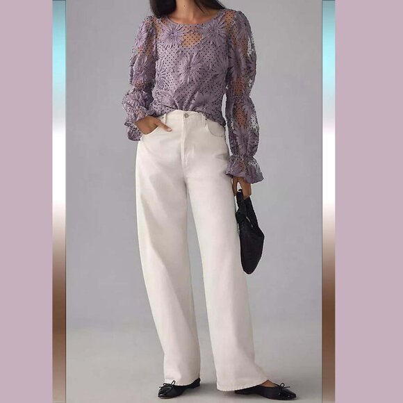 NWT sz XL 10-12 Polka Dot Floral blouse - Picture 1 of 13